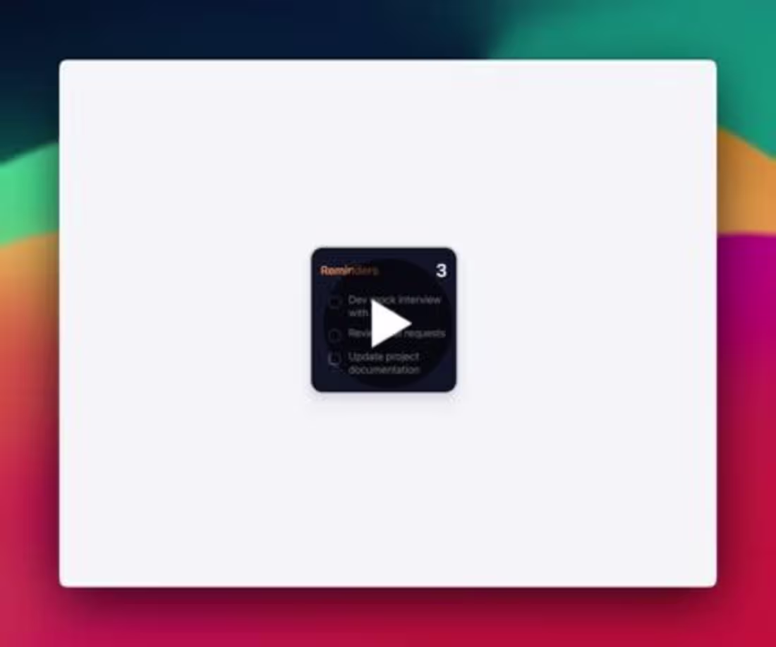 Cover image for Apple-Inspired Reminder Widget Development