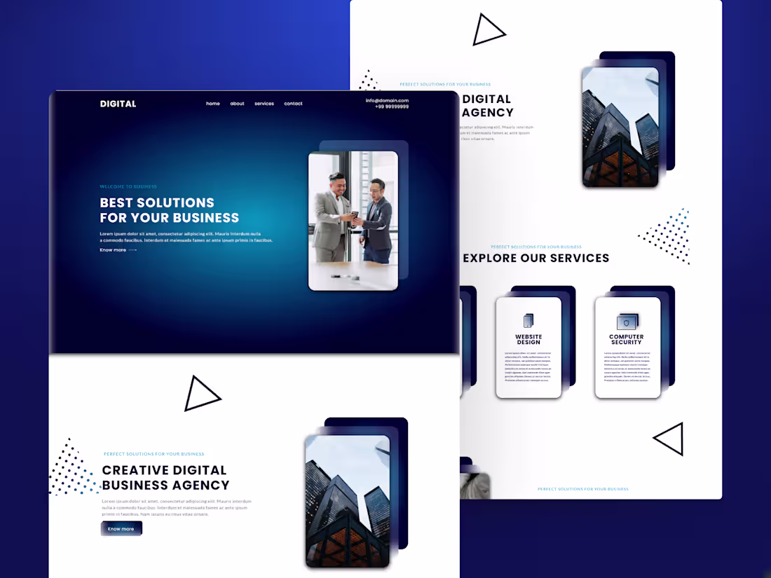 Cover image for Business Saas Glass Theme Website UI/UX Design | Web Design 