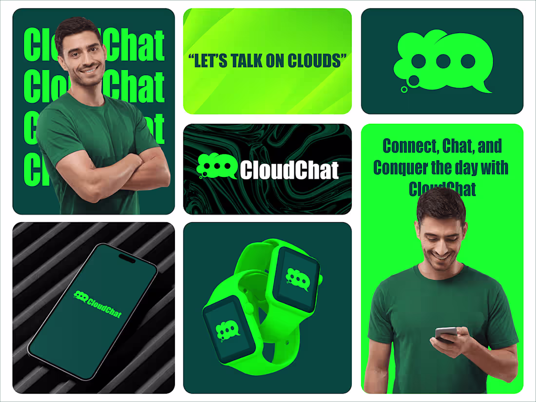 Cover image for Cloud Chat logo brand identity and branding design :: Behance