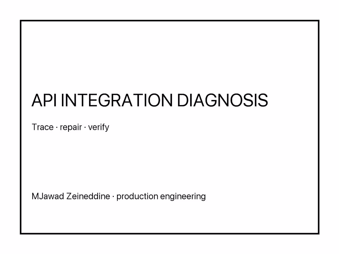 Cover image for API integration diagnosis & repair