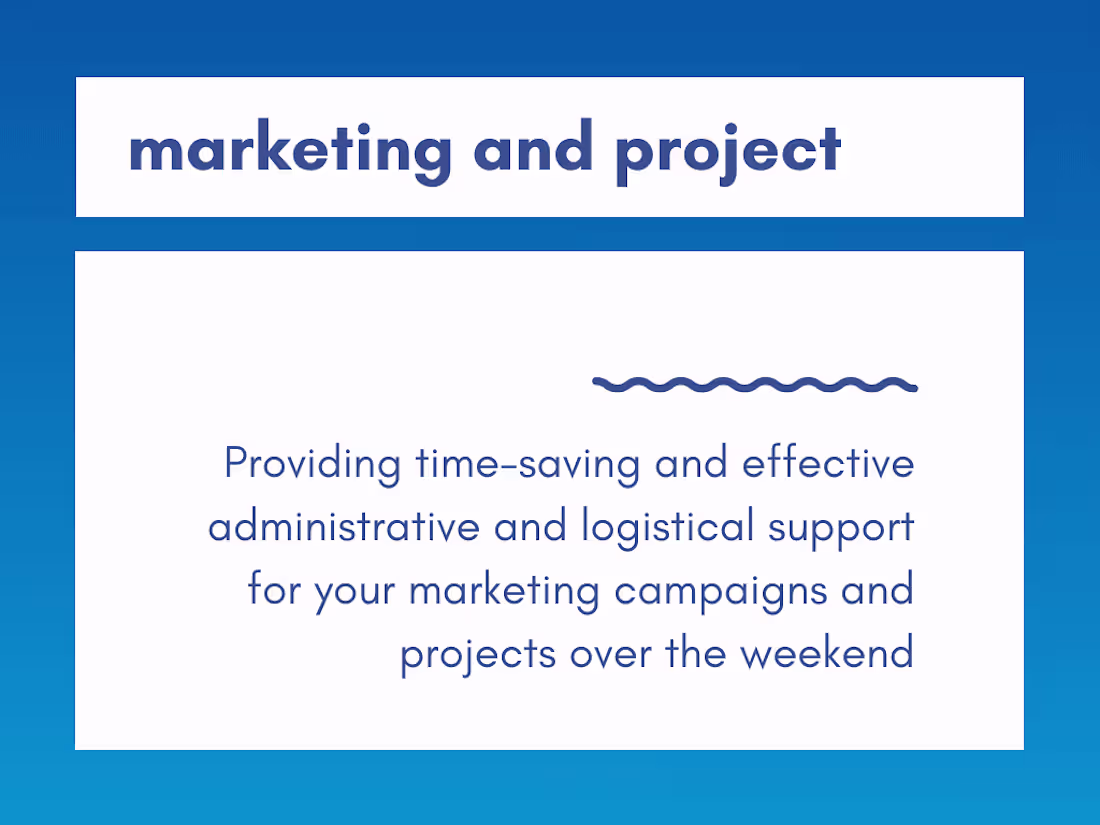 Cover image for Weekend reliever for marketing and content projects