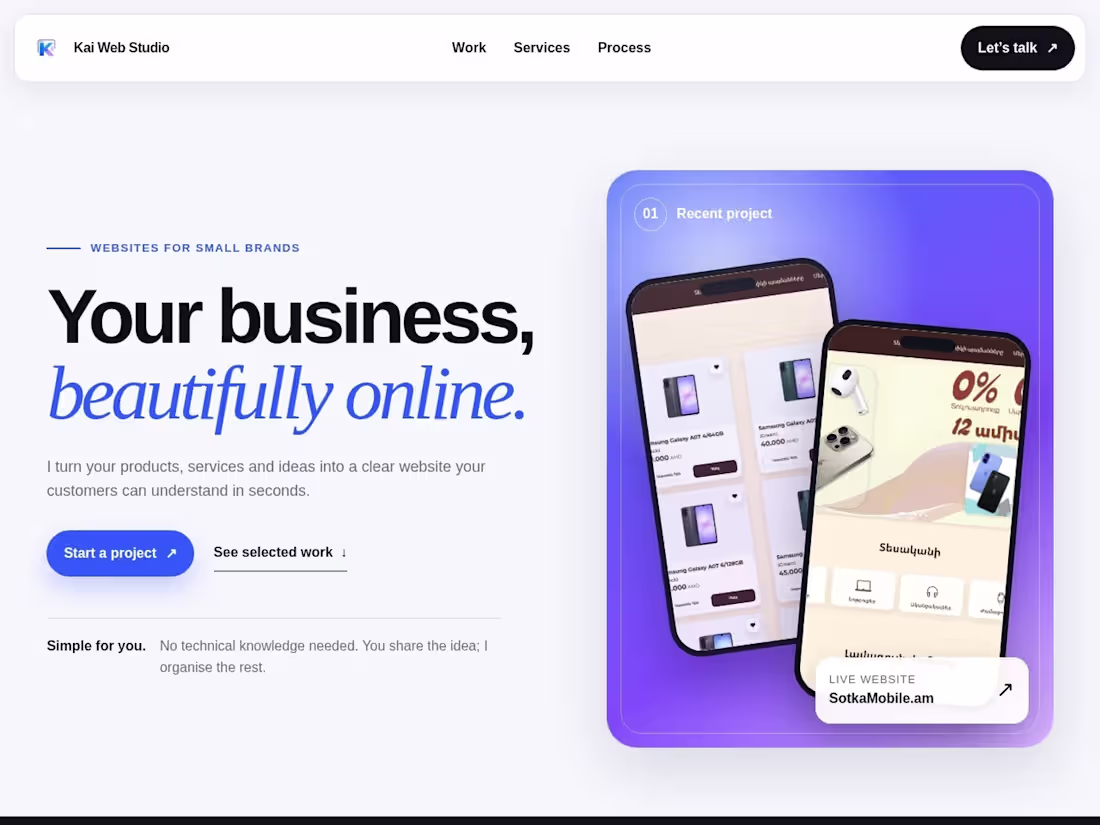 Cover image for Kai Web Studio — Small Business Website