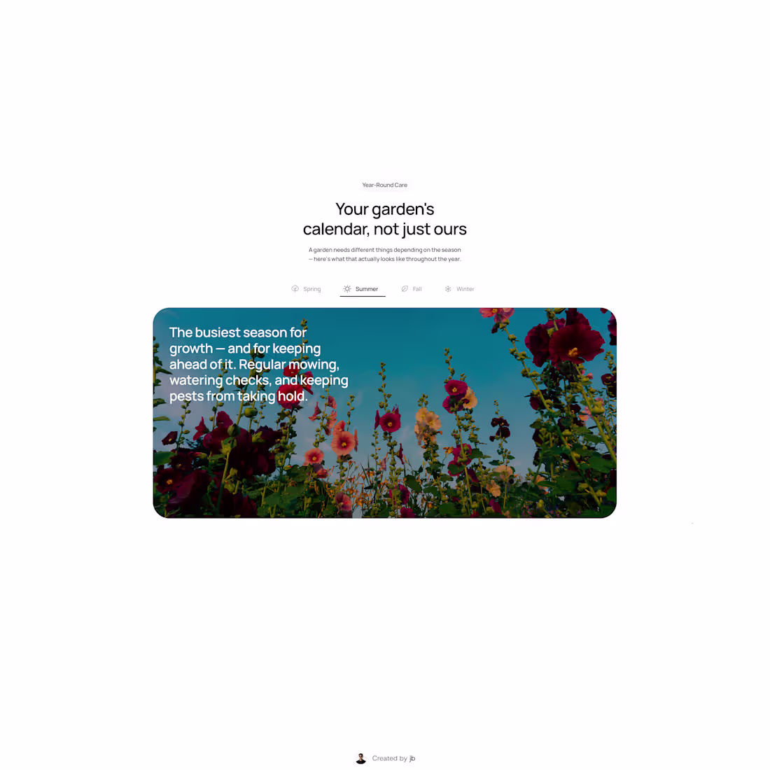 Cover image for Seasonal care section