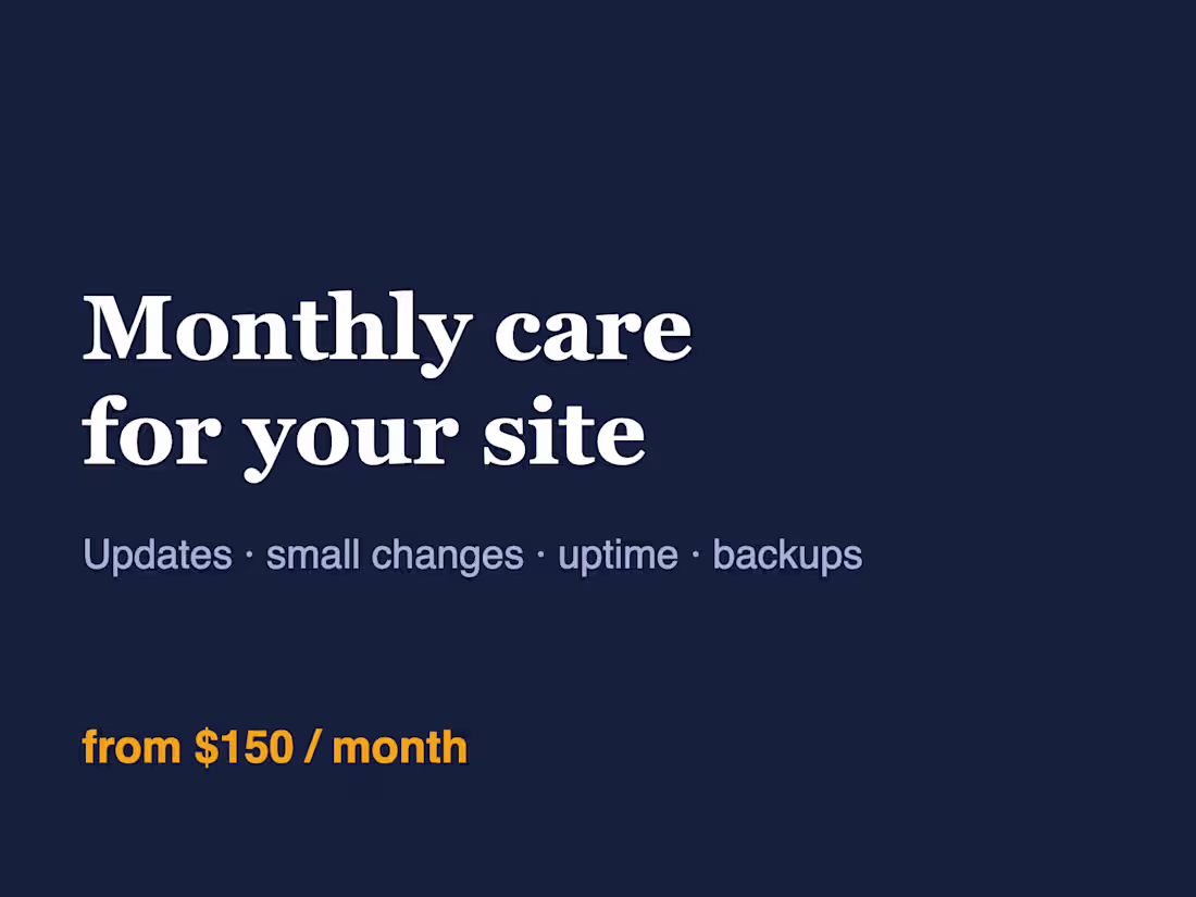 Cover image for Monthly care for your website