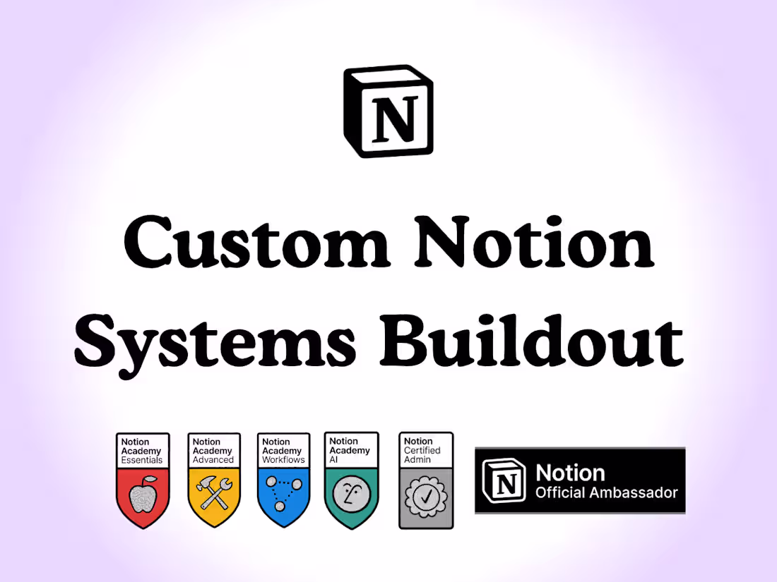 Cover image for Custom Notion Systems Buildout