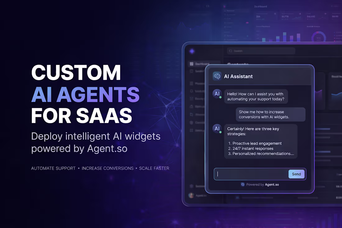 Cover image for Custom AI Agents for SaaS | Build & Deploy AI Workflows