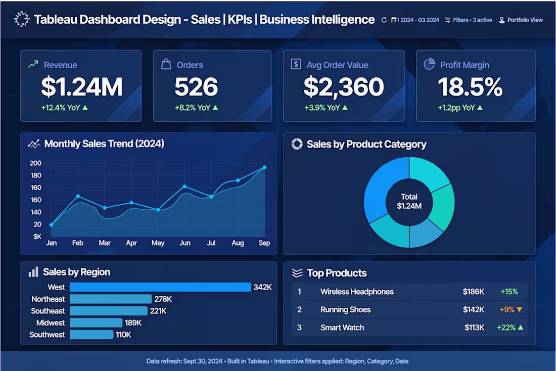 Cover image for Tableau Sales Dashboard - Business