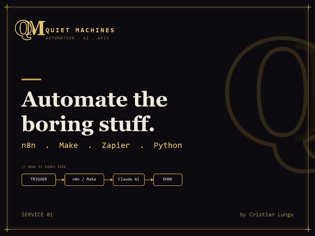 Cover image for Automate a repetitive task with n8n, Make or Zapier