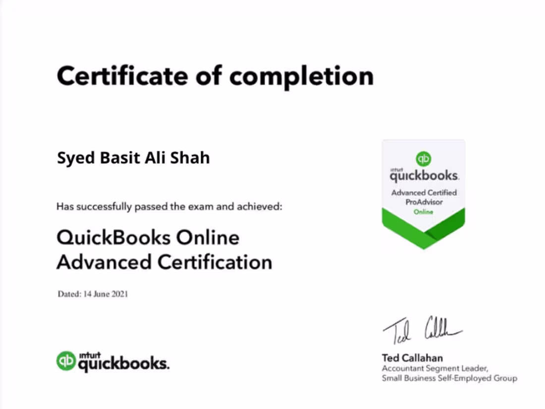 Cover image for QuickBooks Pro Advisor