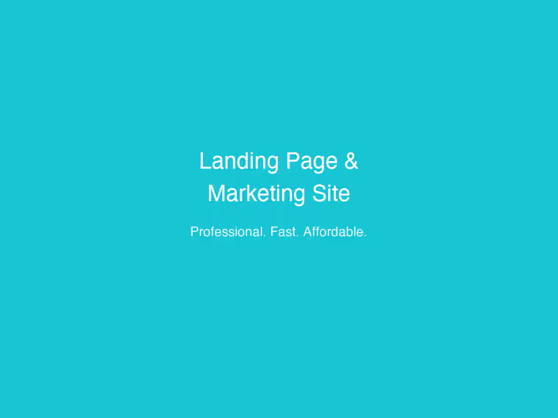Cover image for Landing Page & Marketing Site