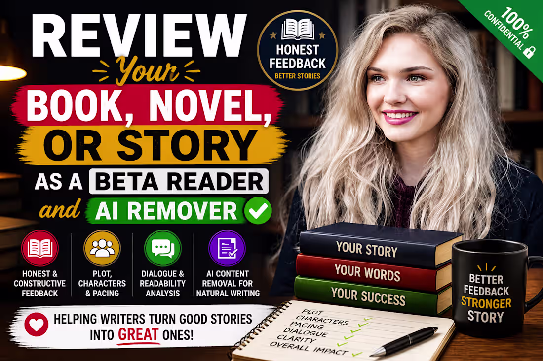 Cover image for review your book, novel, or