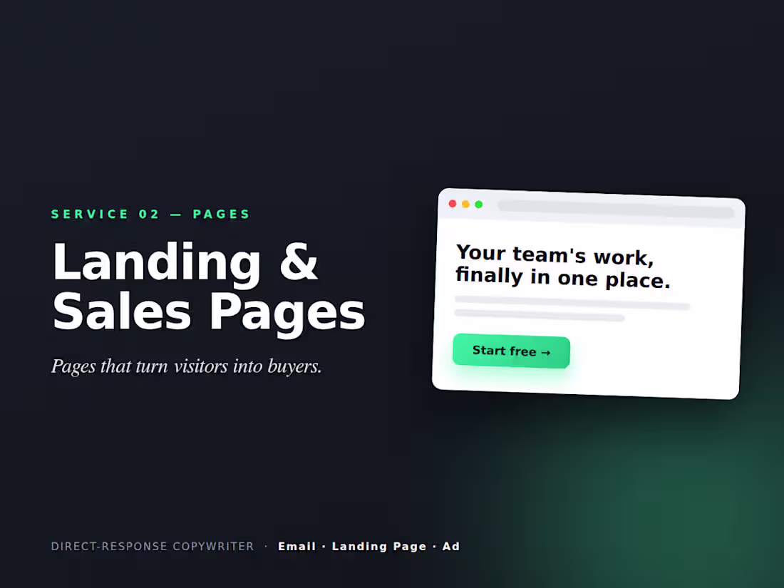 Cover image for Sales & Landing Page Copy