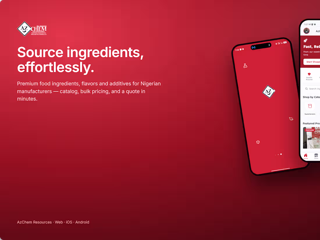 Cover image for B2B Food Ingredients E-Commerce Platform (Web, iOS & Android)