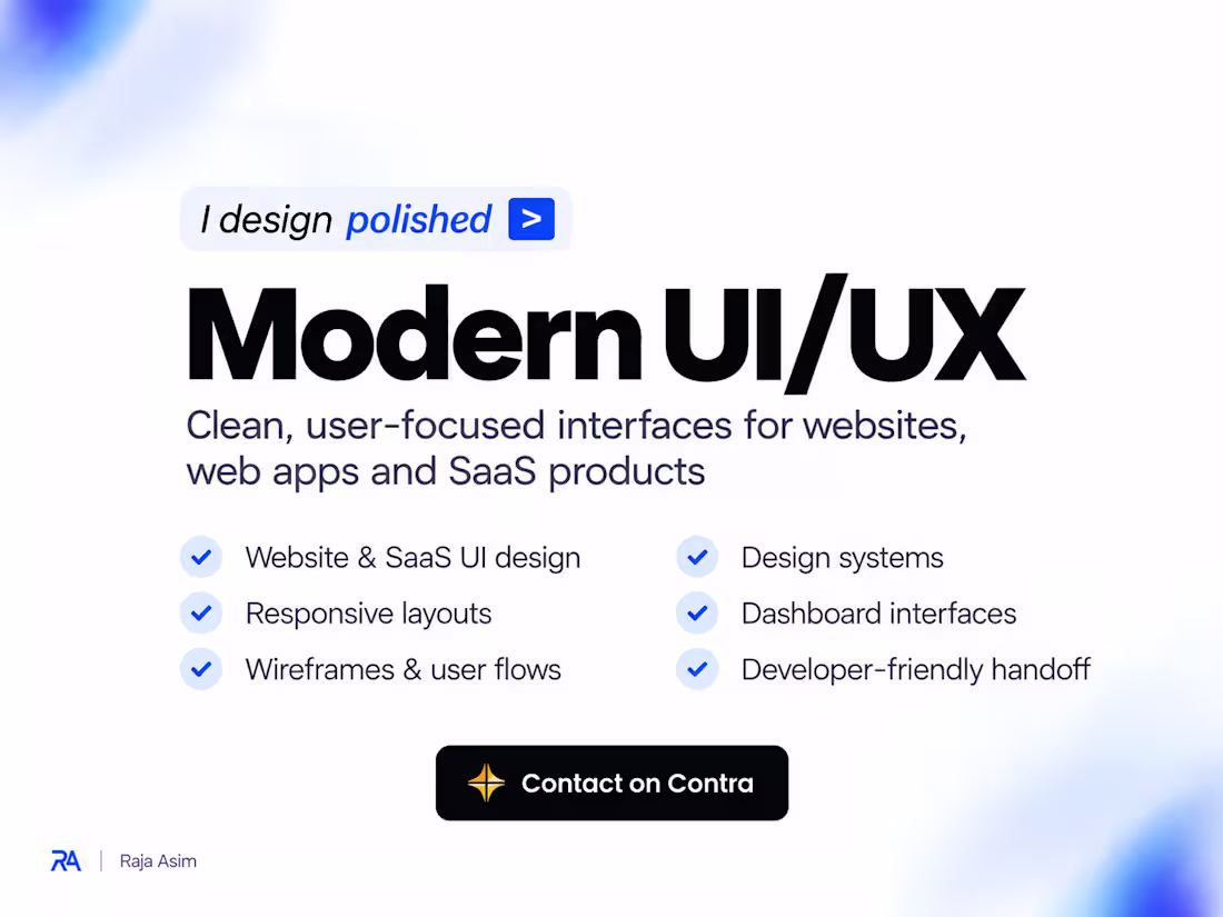 Cover image for Modern UI/UX Design for Web Apps & SaaS Products