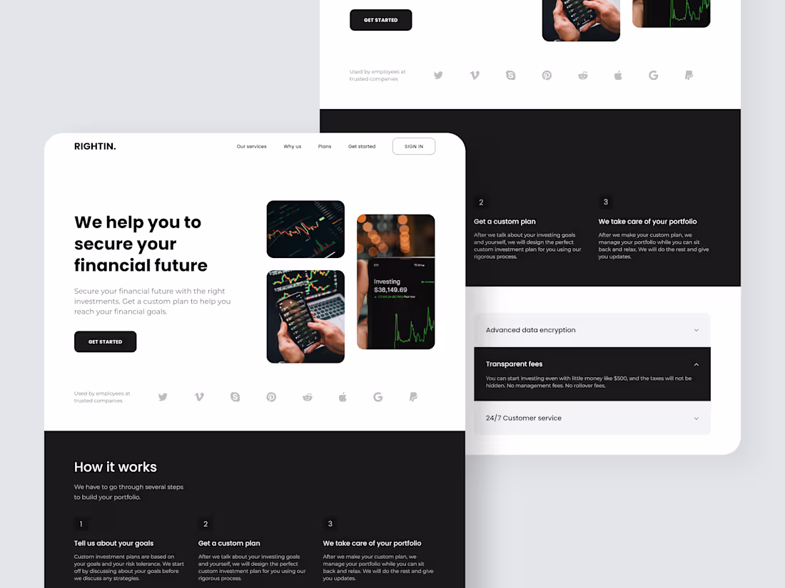 Cover image for Landing Page for Investing Company