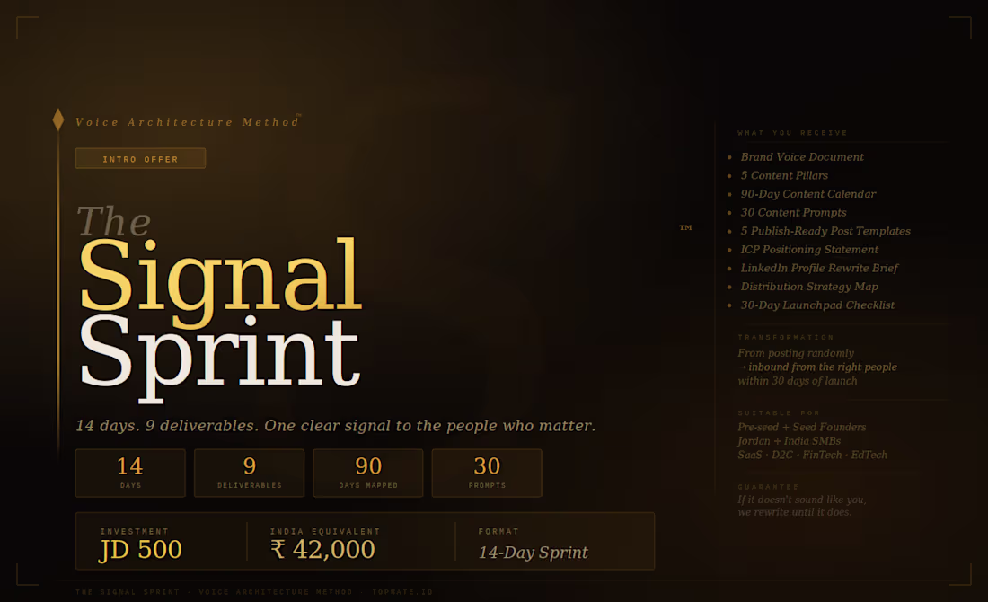 Cover image for The Signal Sprint- Find Your Next Right Move in 60 Minutes