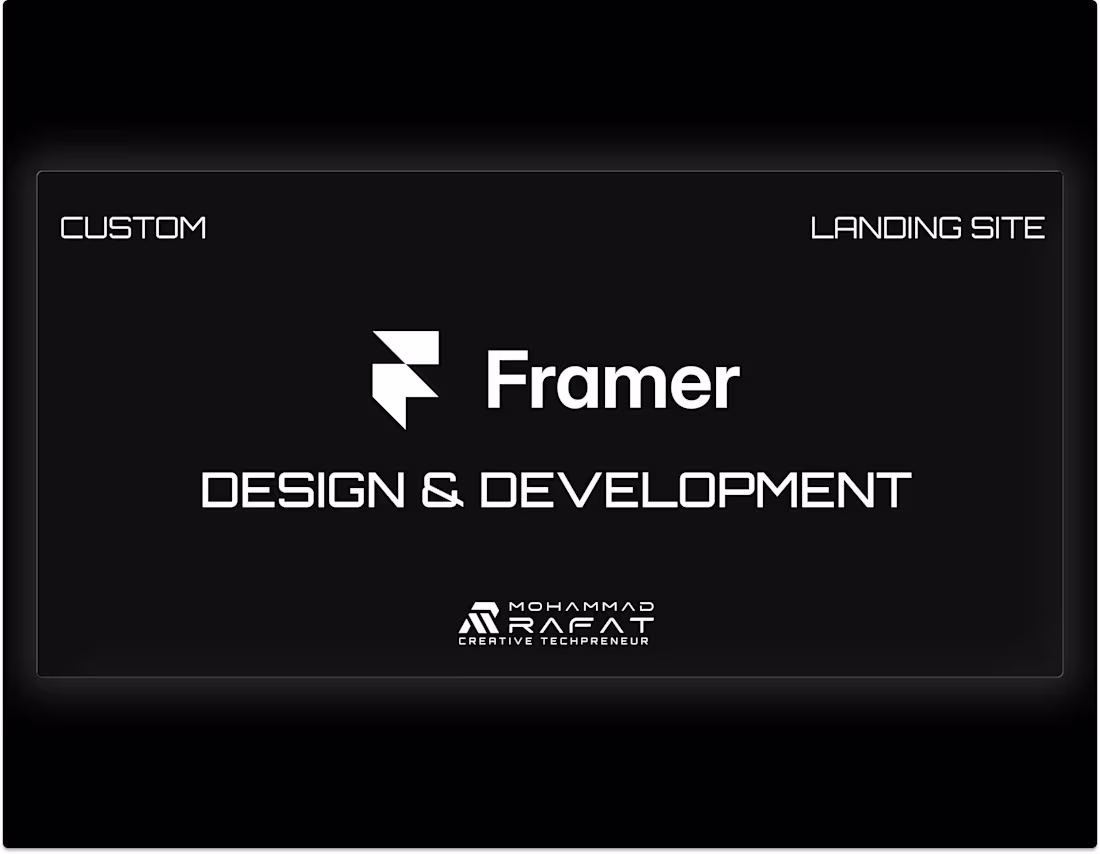 Cover image for Custom Framer Landing Site Design & Development