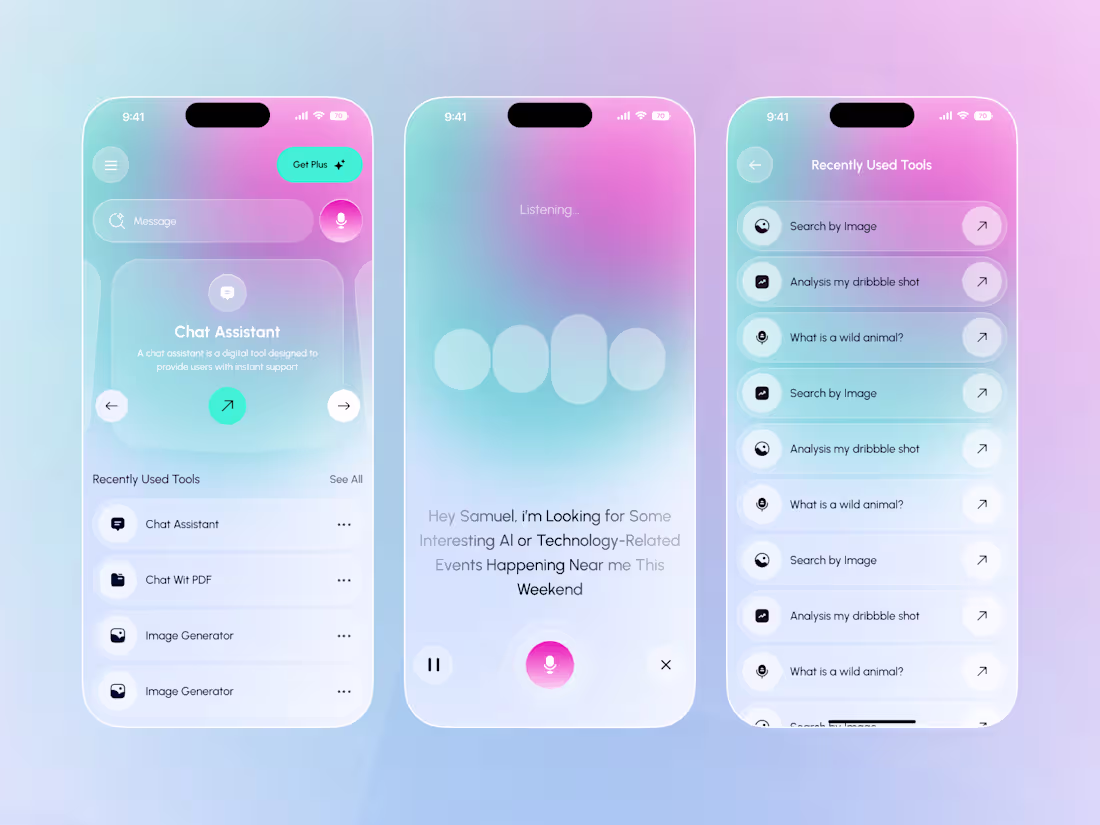 Cover image for AI Chat Assistant – Voice & Tool Interaction Mobile UI