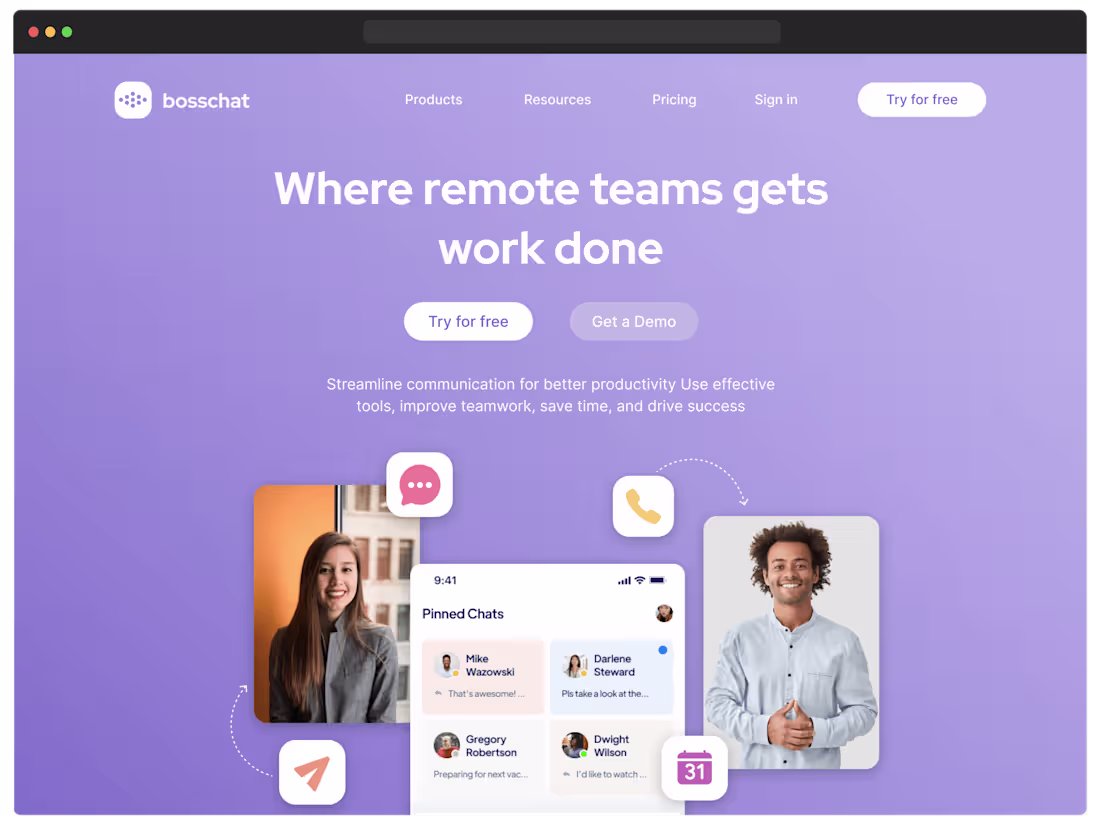 Cover image for bosschat - a business work communication solution