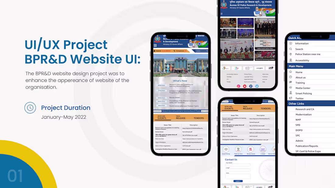 Cover image for UI/UX Project (BPR&D Website) on Behance