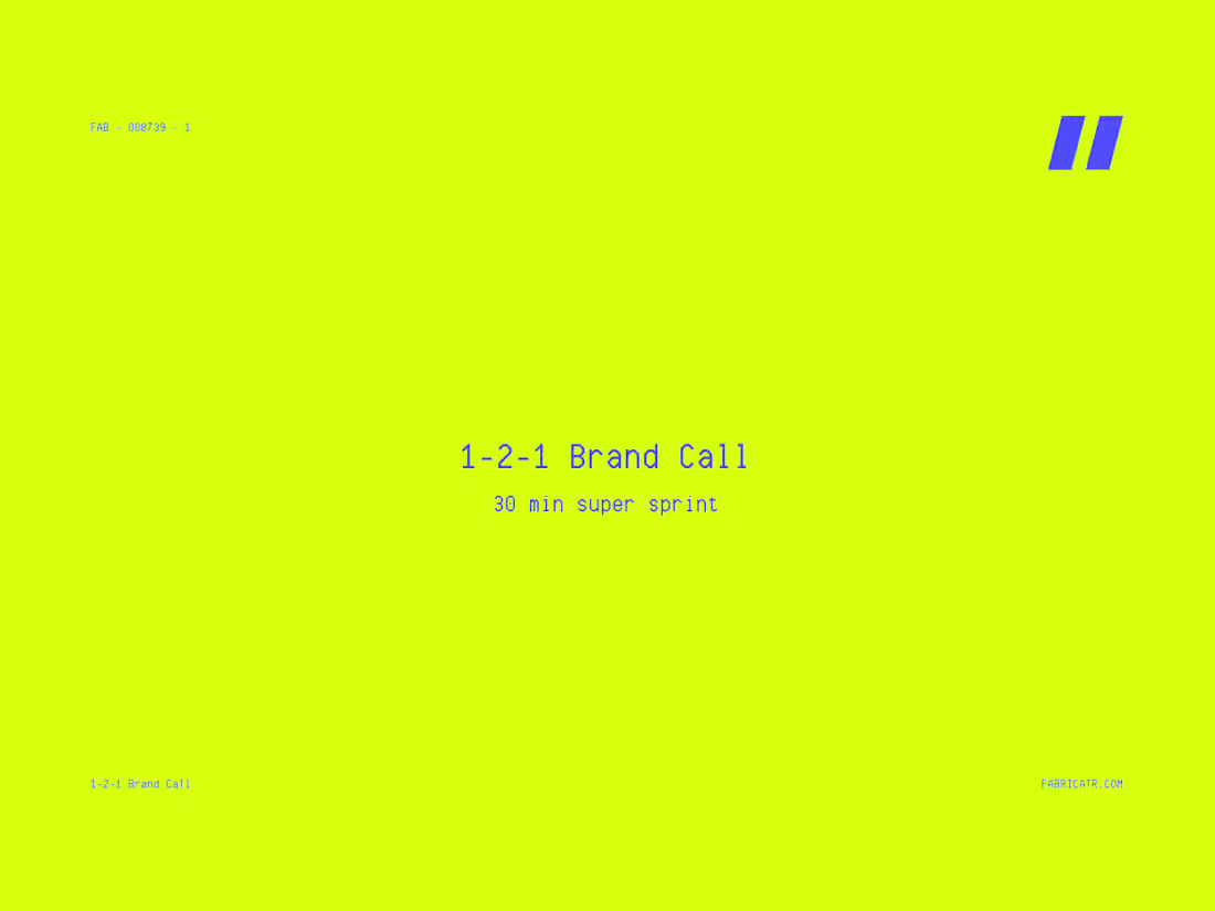 Cover image for 1-2-1 Brand Discussion