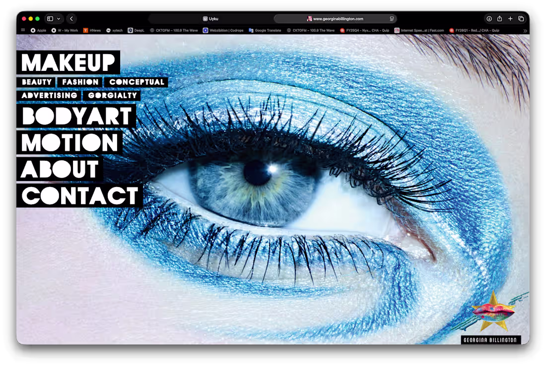 Cover image for Website design for Australian body-paint and makeup artist G...