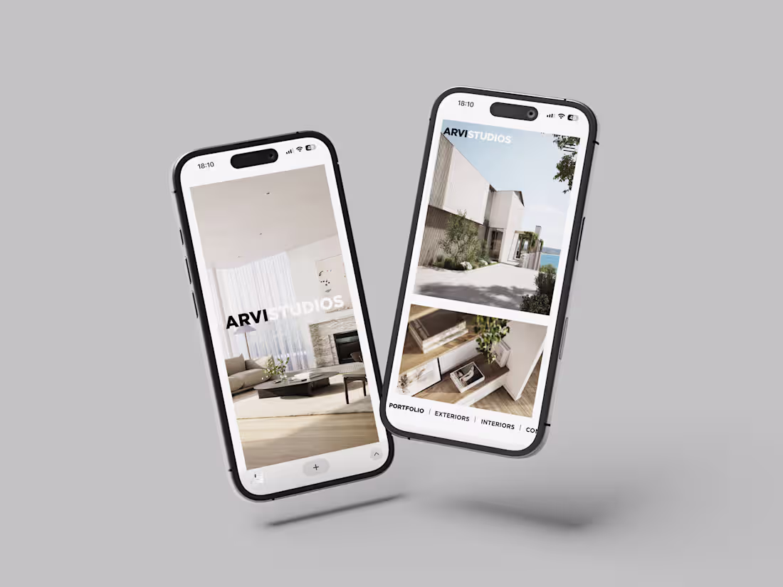 Cover image for Sophisticated One-Page Portfolio for Arvi Studios