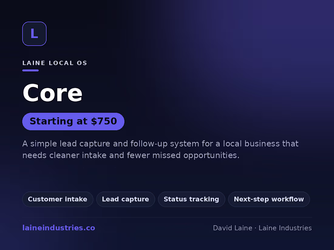 Cover image for Laine Local OS — Core
