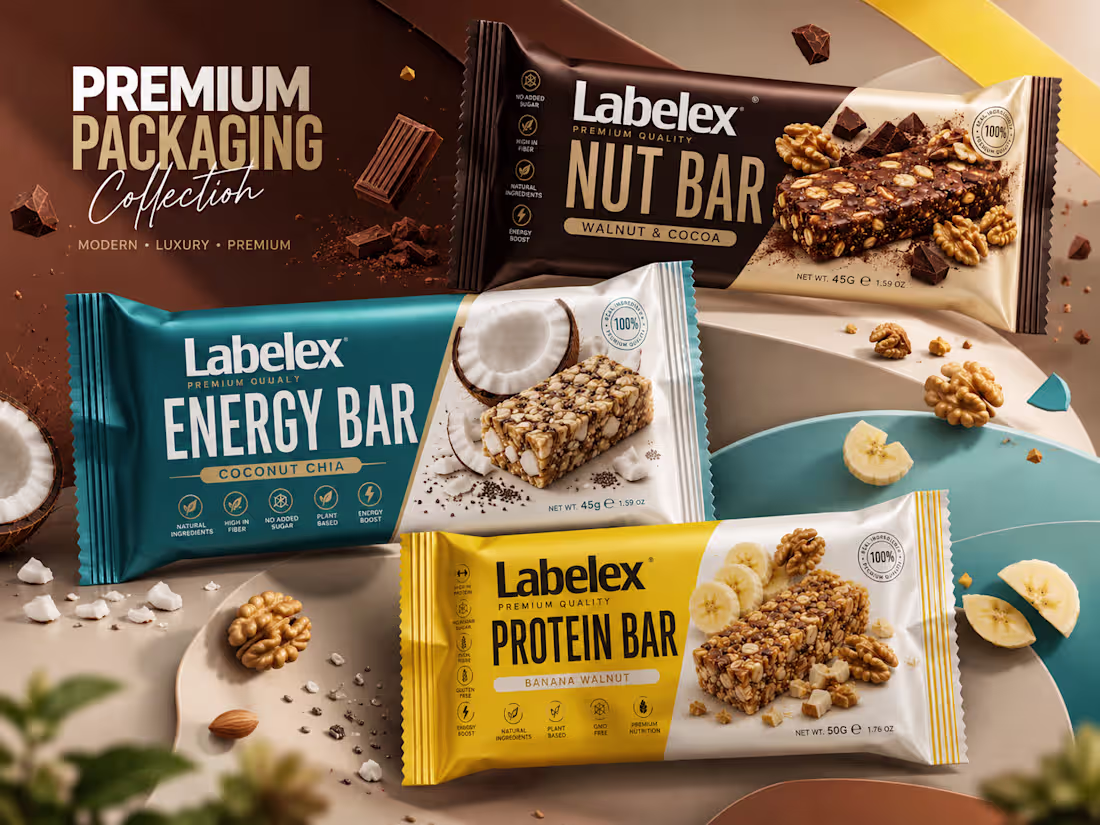 Cover image for Protein Energy Bar Label Packaging