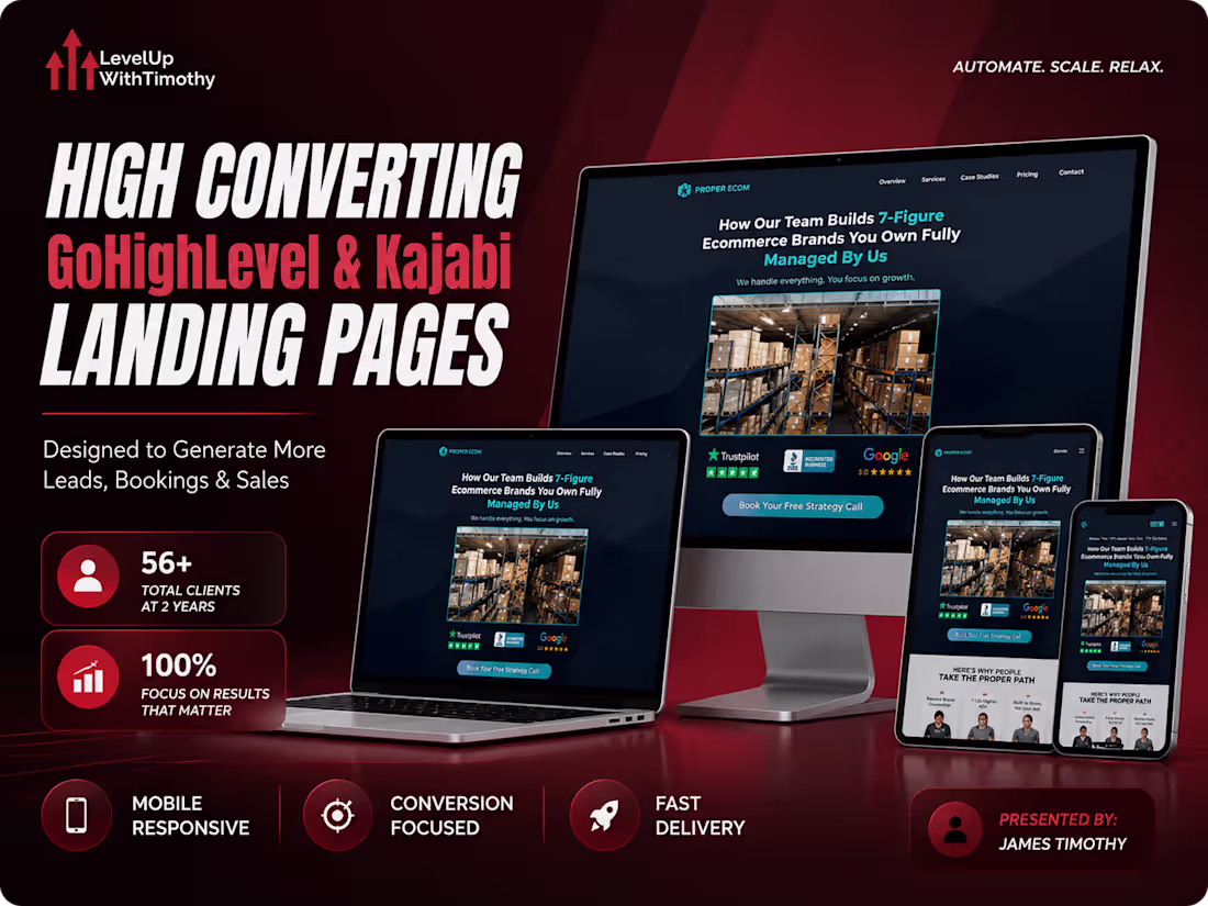 Cover image for High Converting GoHighLevel & Kajabi Landing Pages