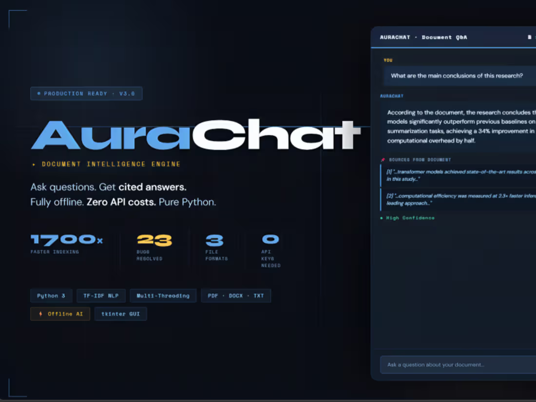 Cover image for Built AuraChat v3.0 — a