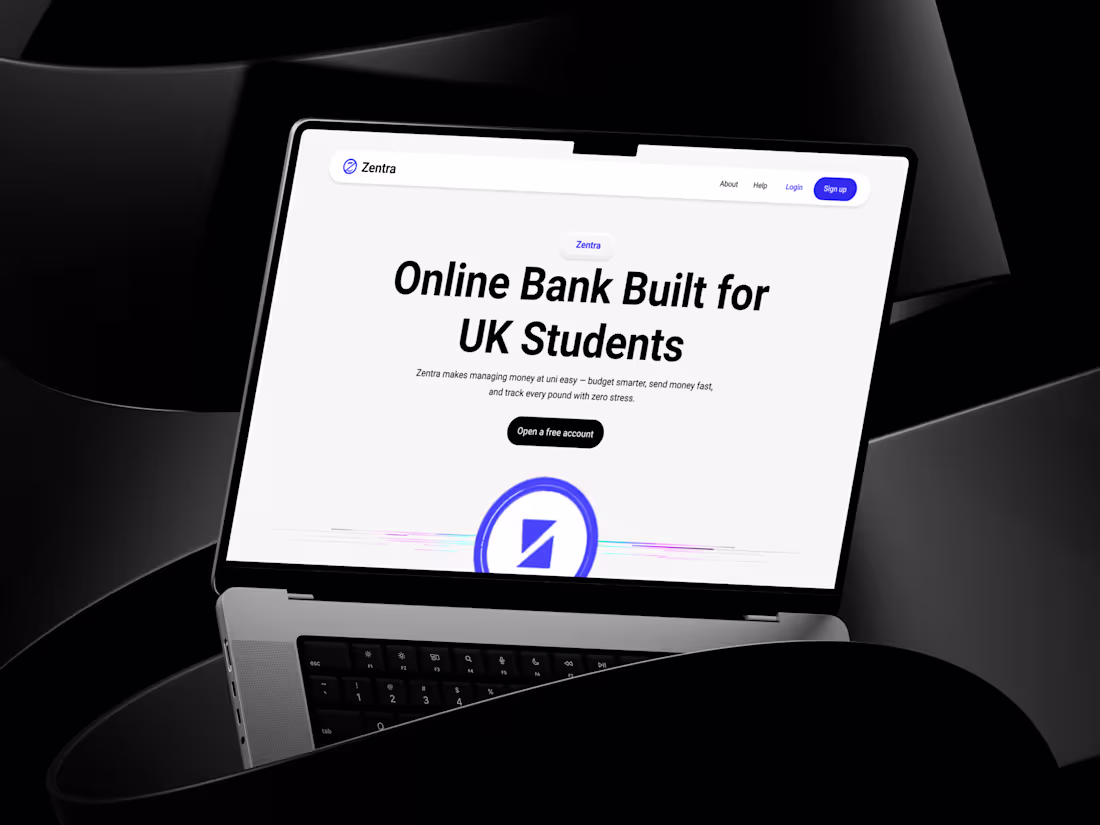 Cover image for Zentra – The Online Bank for UK Students App & Website