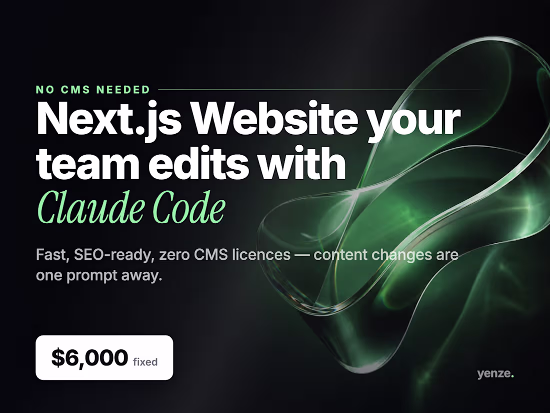 Cover image for Next.js website, no CMS — your team edits it with Claude Code