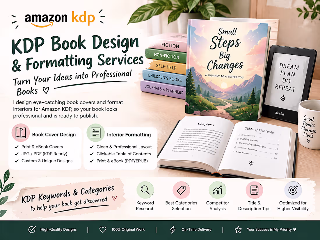 Cover image for Amazon KDP Book Design, Formatting & Publishing Support 📚