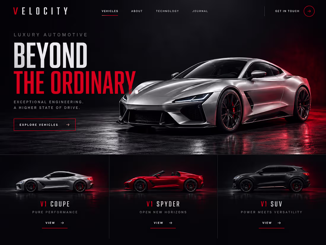 Cover image for VELOCITY — Luxury Automotive Website
A