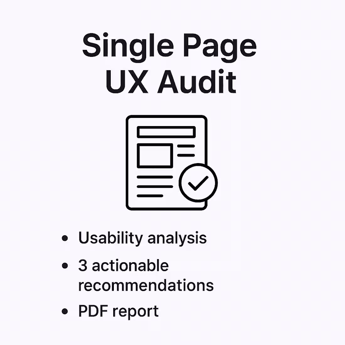 Cover image for UX / UI audit of your page & recommend action