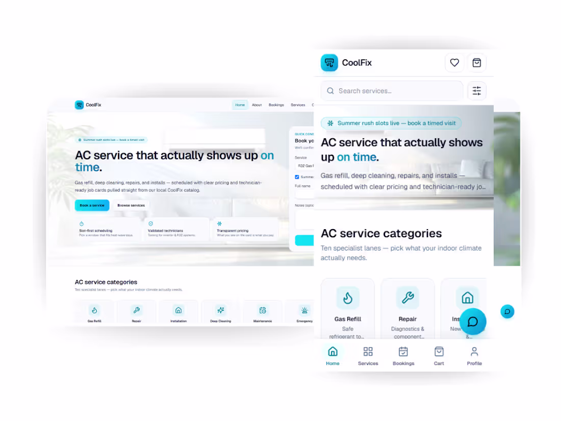 Cover image for CoolFix- AI Powered Booking Platform
AC