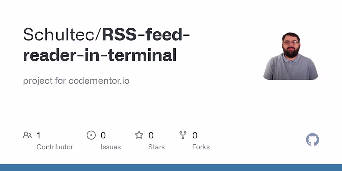Cover image for GitHub - Schultec/RSS-feed-reader-in-terminal: project for code…
