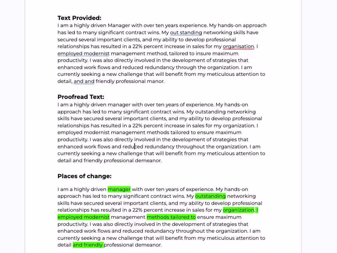 Cover image for Proofreading Personal Statement - Experienced Manager