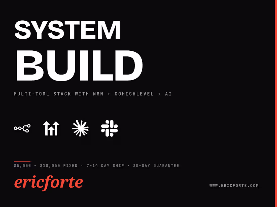Cover image for Multi-tool stack with n8n + GoHighLevel + AI