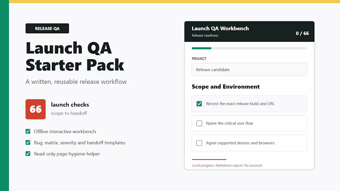 Cover image for 72-hour launch QA & API regression