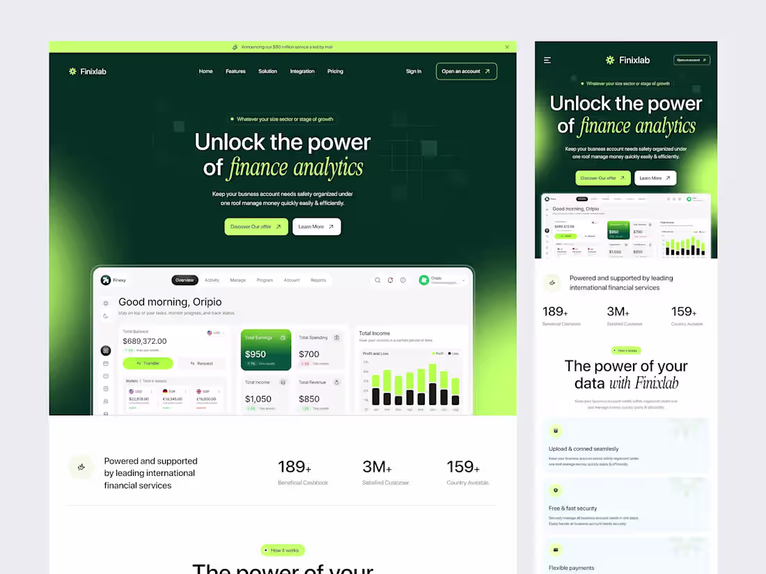 Cover image for Modern Finance SaaS Landing Page