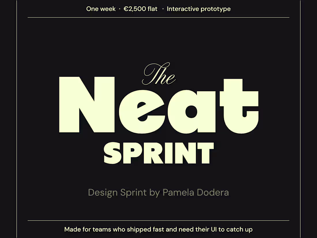 Cover image for The Neat Sprint: 1-week Design Sprint