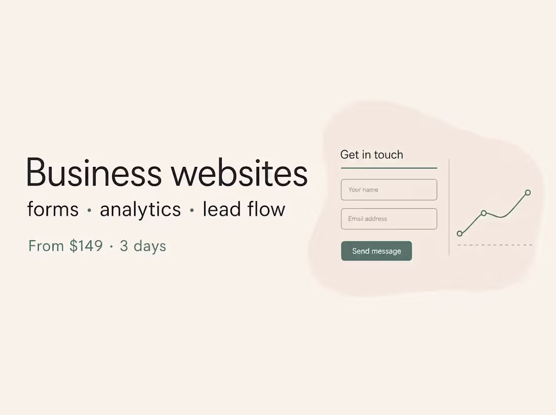 Cover image for Business websites with forms, analytics, and lead flow