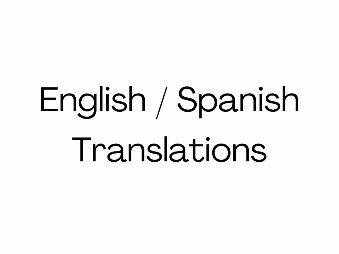 Cover image for English/Spanish Translation