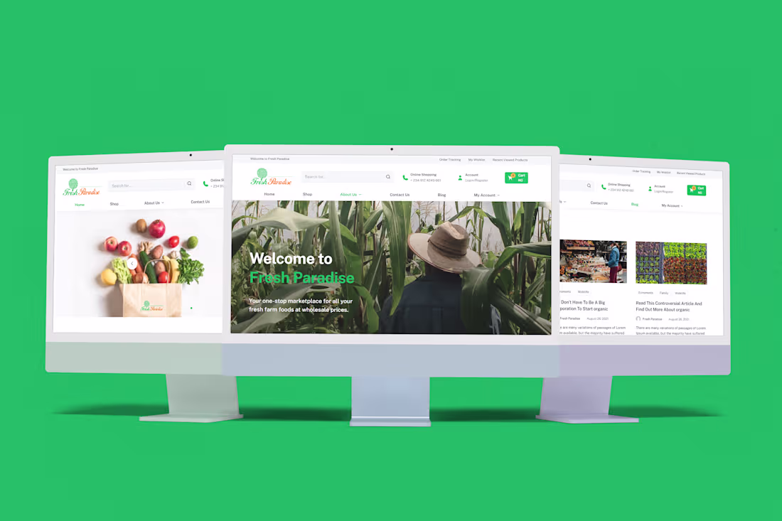 Cover image for Fresh Paradise - Farmers Market E-Commerce Store