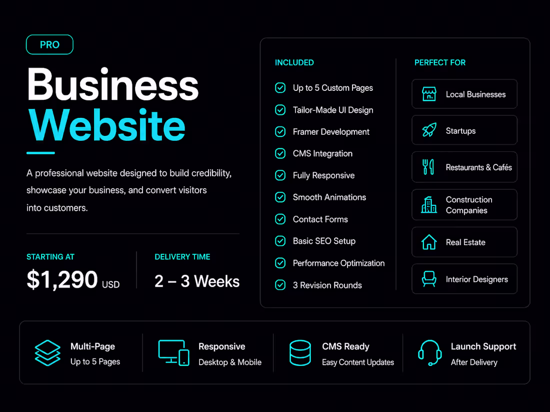 Cover image for Business Website in Framer
