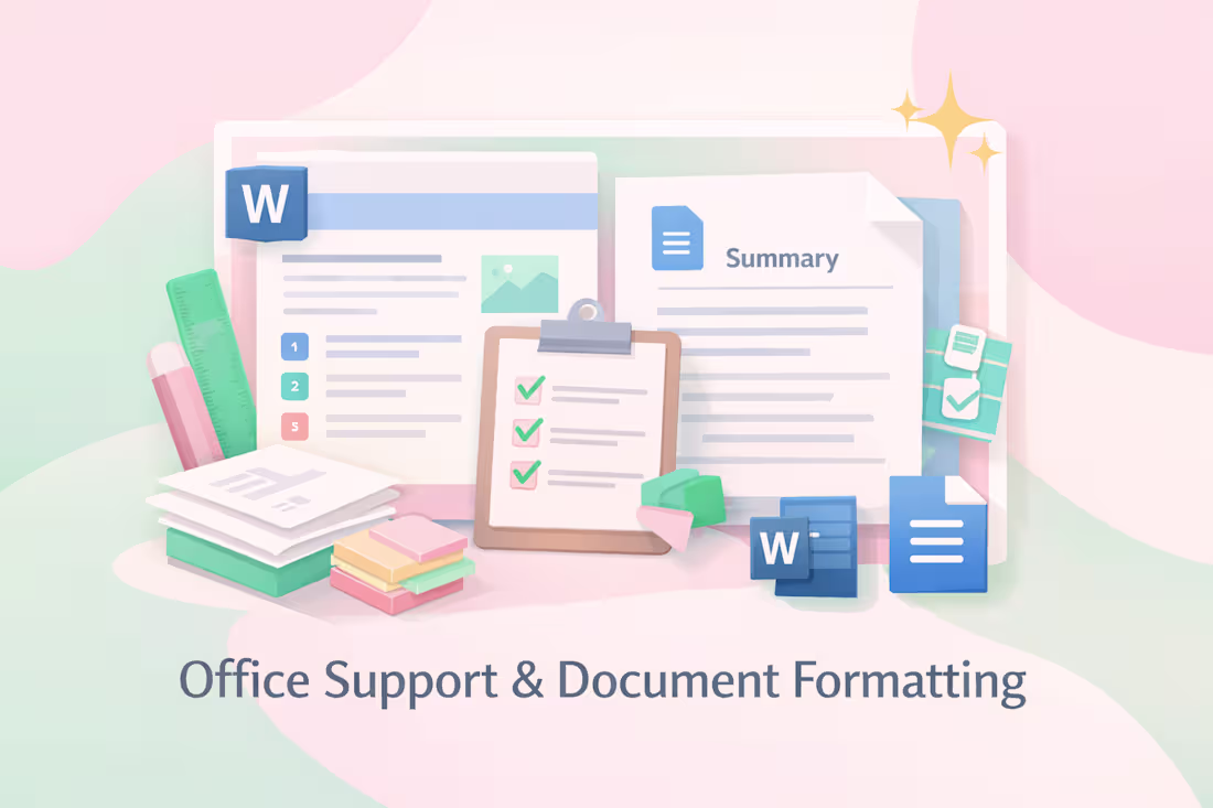 Cover image for Office Support & Document Formatting