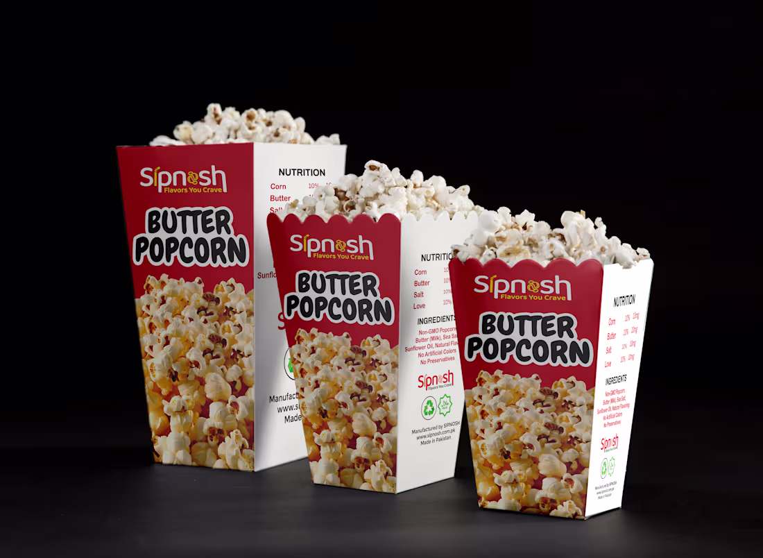 Cover image for Spinash Butter Popcorn Packaging Design Concept