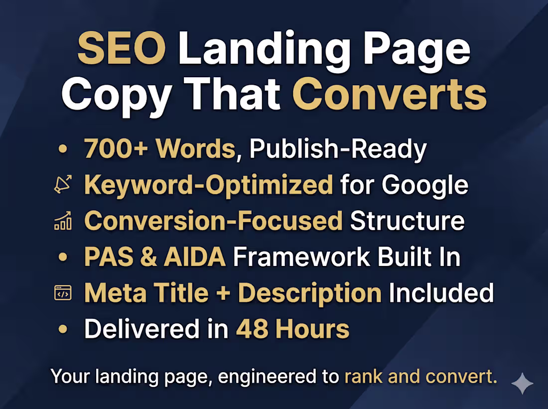 Cover image for SEO Landing Page Copy That Converts (700+ Words)